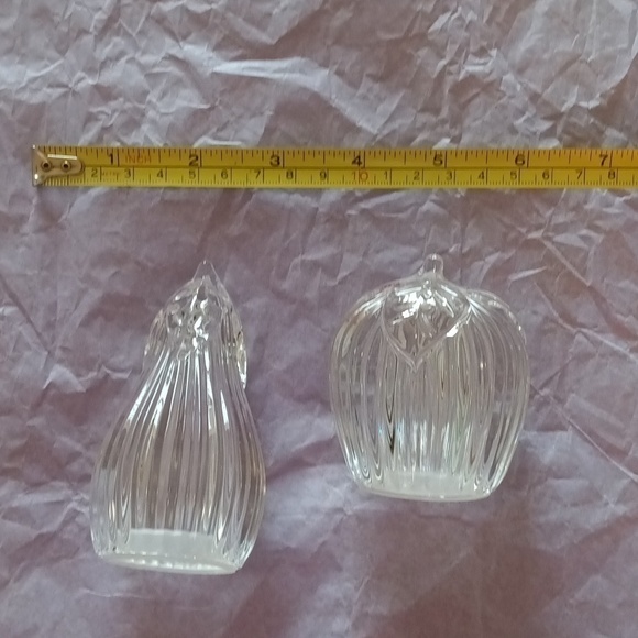 NWOT Gorham glass salt & pepper shakers Pear and Apple made in Germany LIKE NEW - Picture 15 of 15